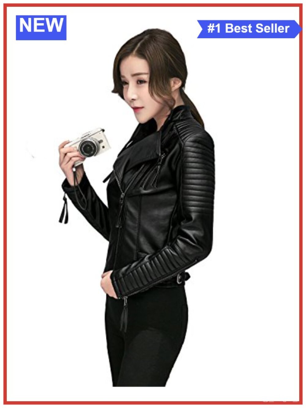 Faux Leather Bomber Jacket Patchwork Punk Moto Biker Coat